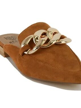 Almond Toe Chain Deco Mules